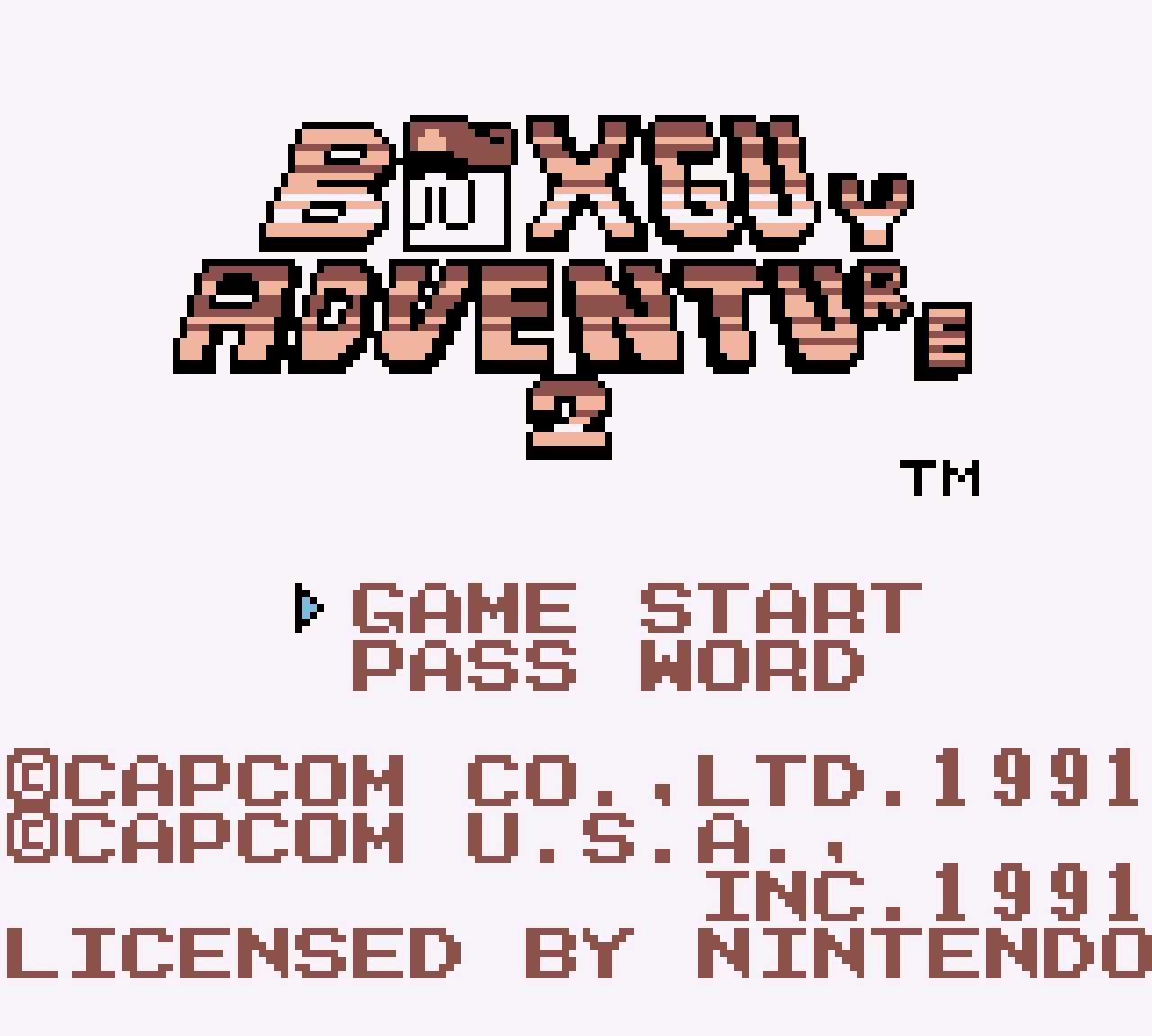 Boxguy Adventure 2 Title Screen